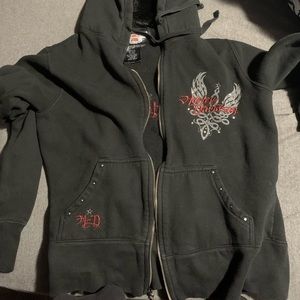 authentic harley davidson zip up hoodie